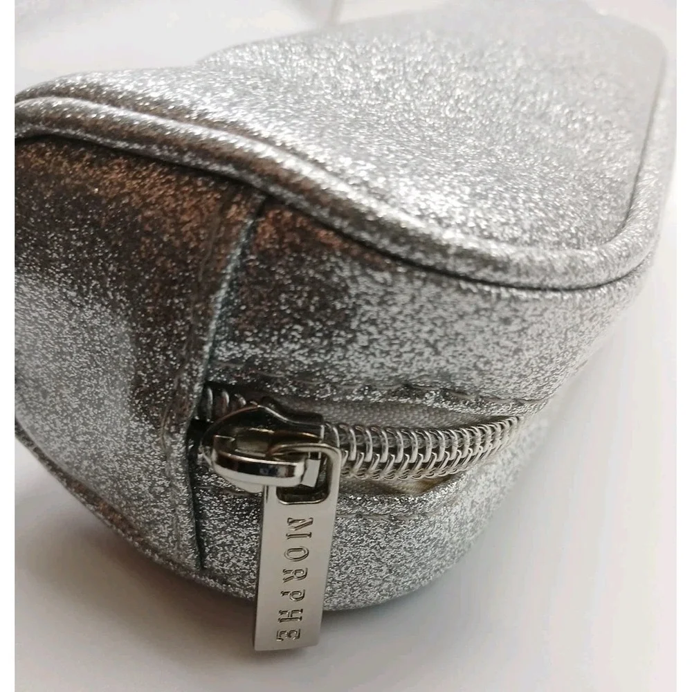 Morphe Makeup Bag Sparkly Silver Glitter Pouch Toiletry Bag Cosmetic Bag